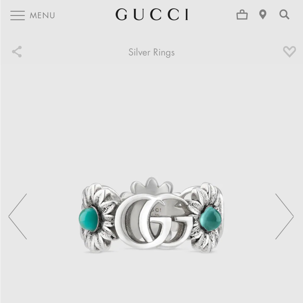 Gucci Double G Mother Of Pearl Ring
